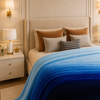 Spring Vale Jacquard Fleece King Size Blanket 1 Ply - Blue Colour