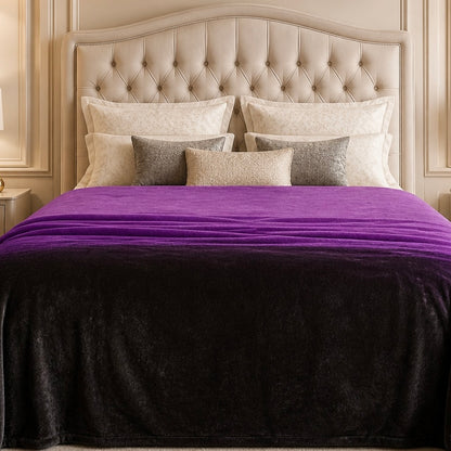 Spring Vale Jacquard Fleece King Size Blanket 1 Ply - Purple Colour