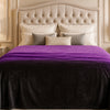 Spring Vale Jacquard Fleece King Size Blanket 1 Ply - Purple Colour
