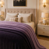 Spring Vale Jacquard Fleece King Size Blanket 1 Ply - Old Lavender Colour
