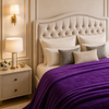 Spring Vale Jacquard Fleece King Size Blanket 1 Ply - Purple Colour