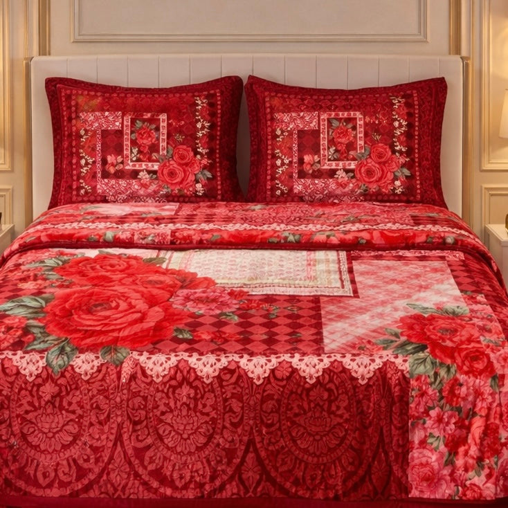 Tempest Luxe 4 Pcs Bed Spread Set Box - Red Colour