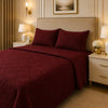 Uniloom Borderline Fleece King Size Blanket 1 Ply - Maroon Colour
