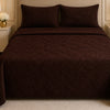 Uniloom Borderline Fleece King Size Blanket 1 Ply - Dark Brown Colour