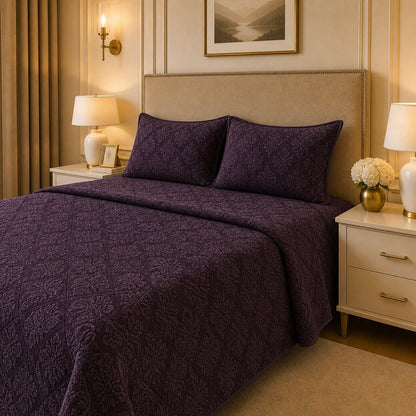 Uniloom Borderline Fleece King Size Blanket 1 Ply - Old Lavender Colour