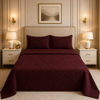Uniloom Borderline Fleece King Size Blanket 1 Ply - Charcoal Rose Colour