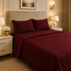Uniloom Borderline Fleece King Size Blanket 1 Ply - Maroon Colour