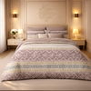 Verdant Leaf 3 Pcs Bed Sheet Set - Rose Quartz Colour