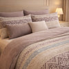 Verdant Leaf 3 Pcs Bed Sheet Set - Rose Quartz Colour
