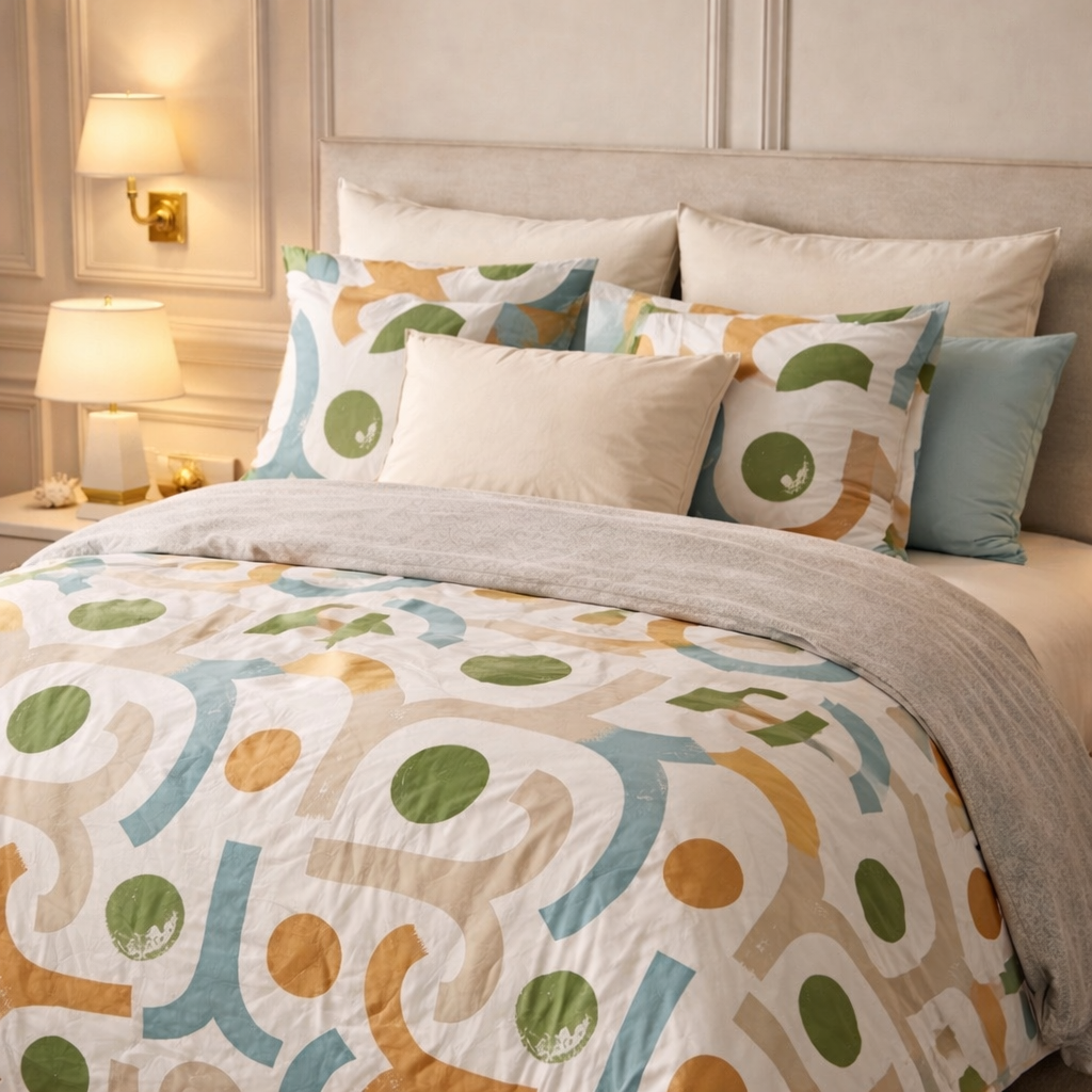 Verdant Leaf 3 Pcs Bed Sheet Set - Multicolor