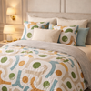 Verdant Leaf 3 Pcs Bed Sheet Set - Multicolor