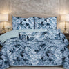 Verdant Leaf Quilted 7 Pcs Bed Spread Set Poly Bag - Sky Blue Colour