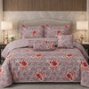 Verdant Leaf Quilted 7 Pcs Bed Spread Set Poly Bag - Light Pink Colour