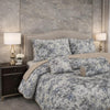 Verdant Leaf Quilted 7 Pcs Bed Spread Set Poly Bag - Dark Gray Colour