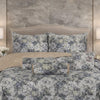 Verdant Leaf Quilted 7 Pcs Bed Spread Set Poly Bag - Dark Gray Colour