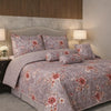 Verdant Leaf Quilted 7 Pcs Bed Spread Set Poly Bag - Light Pink Colour