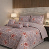Verdant Leaf Quilted 7 Pcs Bed Spread Set Poly Bag - Light Pink Colour