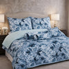 Verdant Leaf Quilted 7 Pcs Bed Spread Set Poly Bag - Sky Blue Colour