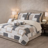 Verdant Leaf Quilted 7 Pcs Bed Spread Set Poly Bag - White Colour