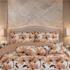 Verdant Leaf Quilted 7 Pcs Bed Spread Set Poly Bag - Honey Mustard Colour