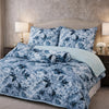 Verdant Leaf Quilted 7 Pcs Bed Spread Set Poly Bag - Sky Blue Colour