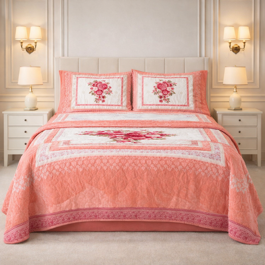 Verona Living 4 Pcs Bed Spread Set Box - Light Pink Colour